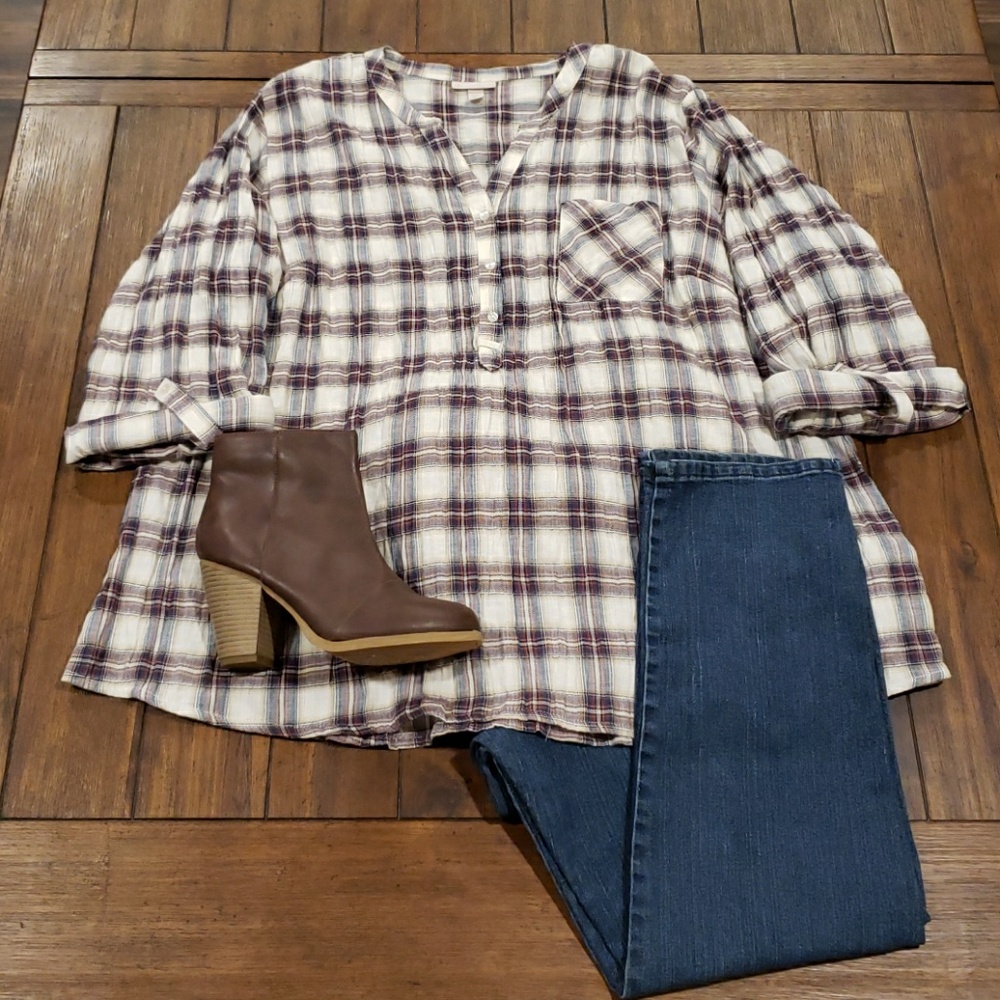 Dress Barn 3X Plaid Top